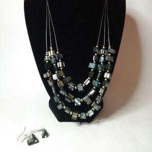 LAST ONE! Mother of Pearl Necklace & Earrings
